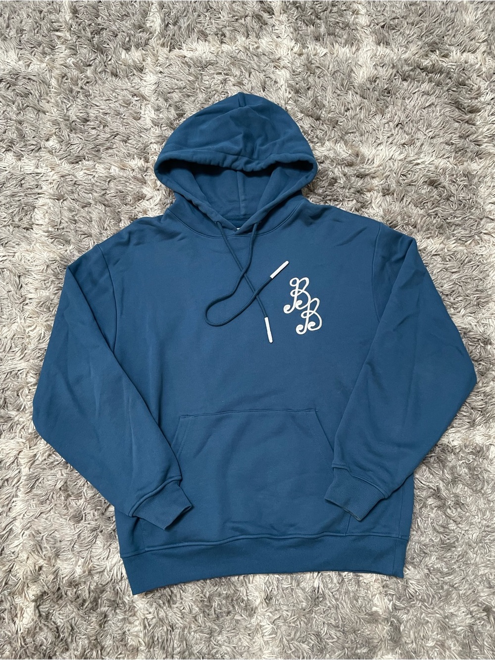 Bogey Boys Essentials Hoodie Blue BB Embroidered Logo Size Large